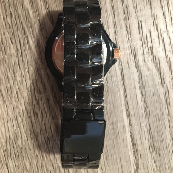 Watch Disney Women's Mickey Mouse Black Enamel Rhinestones Jewelry Bling NIB - Picture 12 of 16